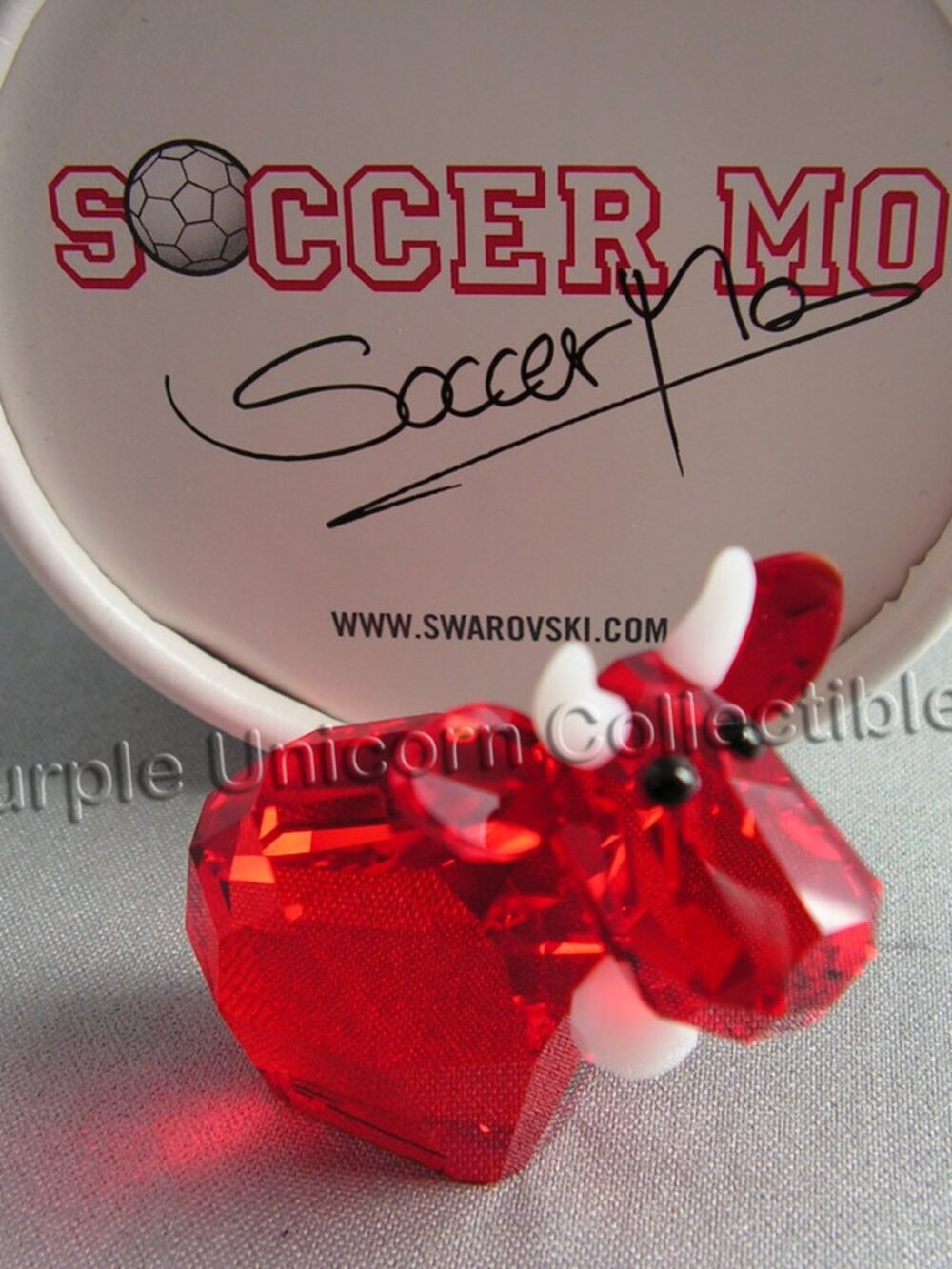 Swarovski Crystal Soccer Mo Cow with Soccer Ball Football FIFA World Cup